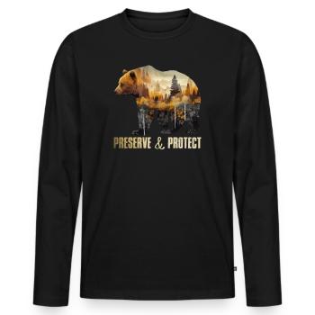 Umweltschutz Earth Day bedrohte Arten Mission Erde - Männer Premium Bio Langarmshirt - Schwarz - Vorne - Nico (187cm)