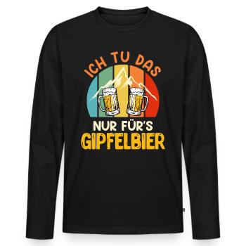 Wanderer lustig Bierfan Gipfelbier Summit - Männer Premium Bio Langarmshirt - Schwarz - Vorne - Nico (187cm)