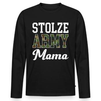 Stolze Mama Army Militär Mutter Soldaten - Männer Premium Bio Langarmshirt - Schwarz - Vorne - Nico (187cm)