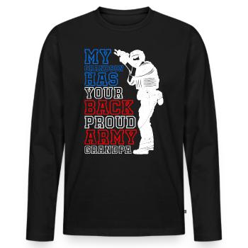 Grandma Militär Fan Soldaten stolze Oma Amerika - Männer Premium Bio Langarmshirt - Schwarz - Vorne - Nico (187cm)