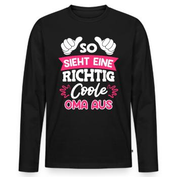 Weltbeste Oma Muttertag coole Oma Granny - Männer Premium Bio Langarmshirt - Schwarz - Vorne - Nico (187cm)