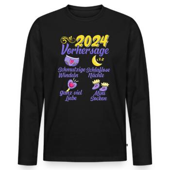Baby Vorhersage 2024 werdende Mutter 2024 - Männer Premium Bio Langarmshirt - Schwarz - Vorne - Nico (187cm)