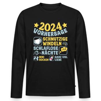 Vorhersage 2024 bald Vater Babyparty 2024 - Männer Premium Bio Langarmshirt - Schwarz - Vorne - Nico (187cm)