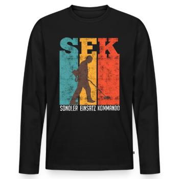 Sondler Einsatz Kommando Schrottsammler - Männer Premium Bio Langarmshirt - Schwarz - Vorne - Nico (187cm)