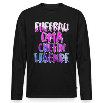 Oma Chefin Großmutter Muttertag Granny Ehefrau - Männer Premium Bio Langarmshirt - Schwarz - Vorne - Nico (187cm)