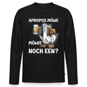 Apropos Möwe Mowie noch Een? Möwen Shirt - Männer Premium Bio Langarmshirt - Schwarz - Vorne - Nico (187cm)
