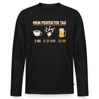 Mein Perfekter Tag Kaffee Fan Bierfan - Männer Premium Bio Langarmshirt - Schwarz - Vorne - Nico (187cm)