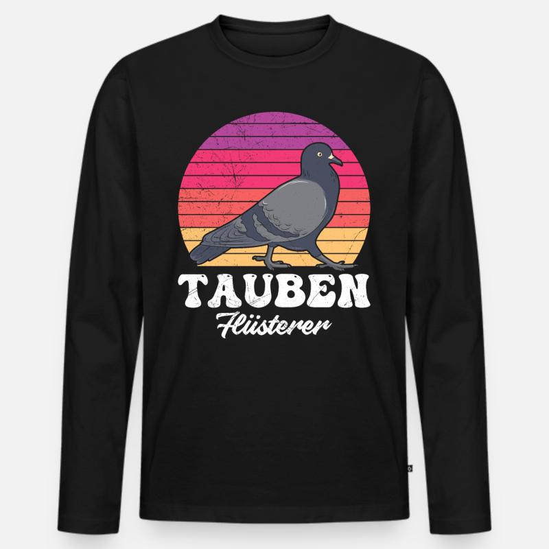 Tauben Flüsterer Taubenzüchter Taubenhalter - Männer Premium Bio Langarmshirt - Schwarz