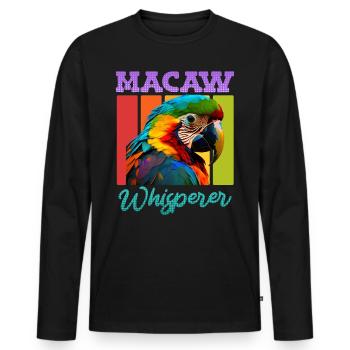 Ara Chuchoteur Perroquets Ara Whisperer Ara - T-shirt manches longues Premium bio Homme - noir - Devant - Nico (187cm)