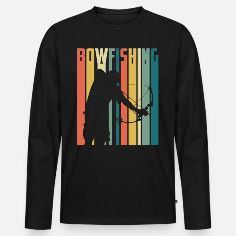 Bogenfischen Bogenjäger Fischjagd Bogen - Männer Premium Bio Langarmshirt - Schwarz