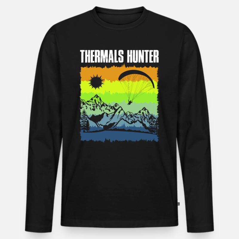 Thermik Jäger Gleitschirmflieger Piloten - Männer Premium Bio Langarmshirt - Schwarz