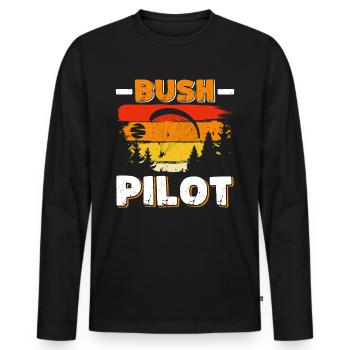 Paraglider Bush Pilot Gleitschirmflieger - Men's Premium Organic Long Sleeve Shirt - black - Front - Nico (187cm)