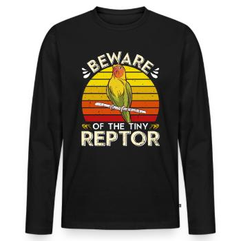Liebesvogel Méfiez-vous des minuscules tourtereaux Reptor - T-shirt manches longues Premium bio Homme - noir - Devant - Nico (187cm)