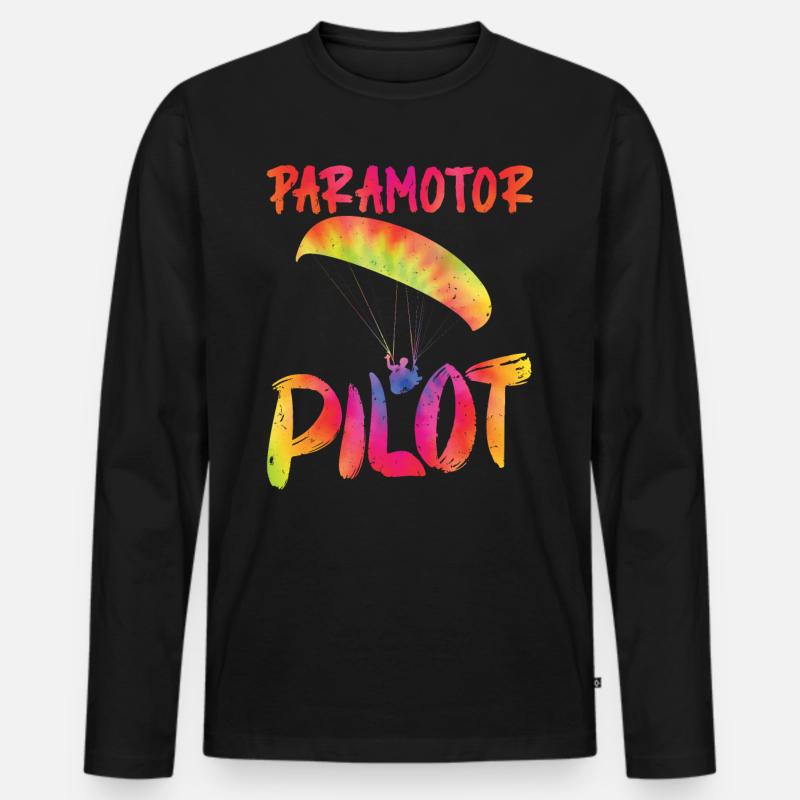 Paramotor Pilot Gleitschirmflieger Shirt - Männer Premium Bio Langarmshirt - Schwarz