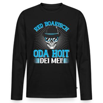 Bayern Red Boarisch oda Hoit dei Mei Bayerisch - Männer Premium Bio Langarmshirt - Schwarz - Vorne - Nico (187cm)