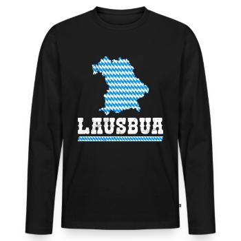 Lausbub Bayern Bayerisch Lausbua Shirt Herren - Männer Premium Bio Langarmshirt - Schwarz - Vorne - Nico (187cm)