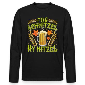 Deutsches Essen For Schnitzel my Nitzel Bierfan - Männer Premium Bio Langarmshirt - Schwarz - Vorne - Nico (187cm)