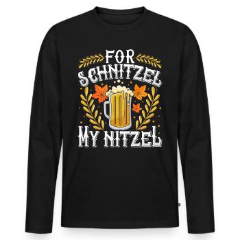 Deutsches Essen For Schnitzel my Nitzel Bierfan - Männer Premium Bio Langarmshirt - Schwarz - Vorne - Nico (187cm)