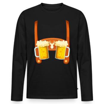Lederhosen Buveur de bière Chemise Homme - T-shirt manches longues Premium bio Homme - noir - Devant - Nico (187cm)