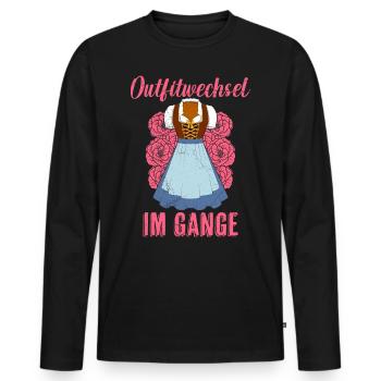 im Gange Dirndl Damen Bierfans - Männer Premium Bio Langarmshirt - Schwarz - Vorne - Nico (187cm)