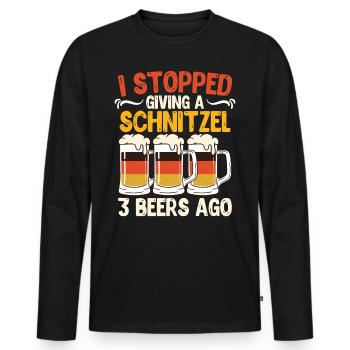 German Beer Stopped Giving a Schnitzel 3 Beers - Men's Premium Organic Long Sleeve Shirt - black - Front - Nico (187cm)