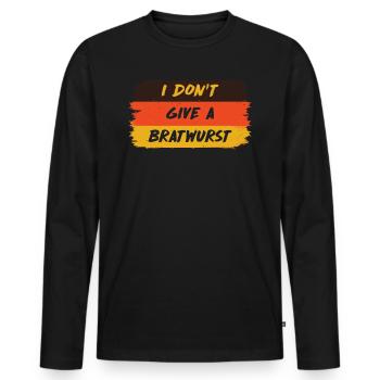 Schnitzel Shirt Bavarian I don't give a schnitzel - Men's Premium Organic Long Sleeve Shirt - black - Front - Nico (187cm)