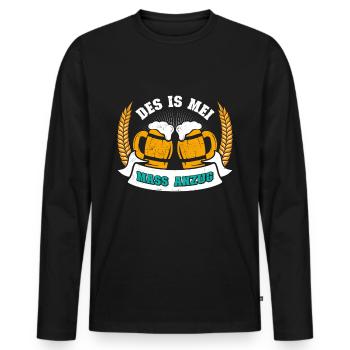 Lederhosen Shirt Mei Mass Anzug Biertrinker - Männer Premium Bio Langarmshirt - Schwarz - Vorne - Nico (187cm)