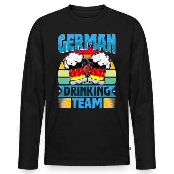 German Drinking Team Bierfan - Männer Premium Bio Langarmshirt - Schwarz - Vorne - Nico (187cm)