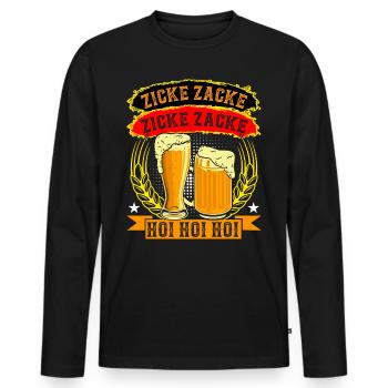 Zacke Zacke Hoi Hoi Hoi - Männer Premium Bio Langarmshirt - Schwarz - Vorne - Nico (187cm)