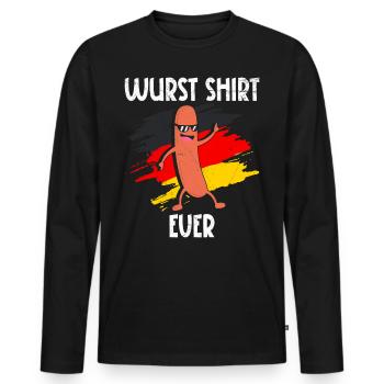 Meilleure chemise à saucisse de tous les temps Bratwurst allemande - T-shirt manches longues Premium bio Homme - noir - Devant - Nico (187cm)