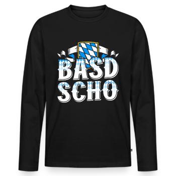 Basd Scho Bayerisches Shirt München Bayern - Männer Premium Bio Langarmshirt - Schwarz - Vorne - Nico (187cm)