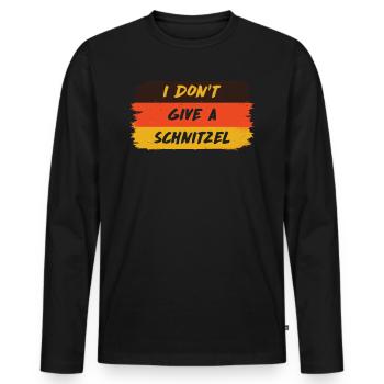 Schnitzel Shirt Bavarian I don't give a schnitzel - Men's Premium Organic Long Sleeve Shirt - black - Front - Nico (187cm)