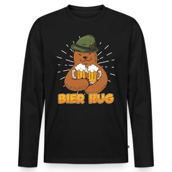 Bier Hug Bierkrug Bayern Bayerisch - Männer Premium Bio Langarmshirt - Schwarz - Vorne - Nico (187cm)