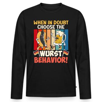 Deutsches Essen en cas de doute Choisissez la Wurst - T-shirt manches longues Premium bio Homme - noir - Devant - Nico (187cm)