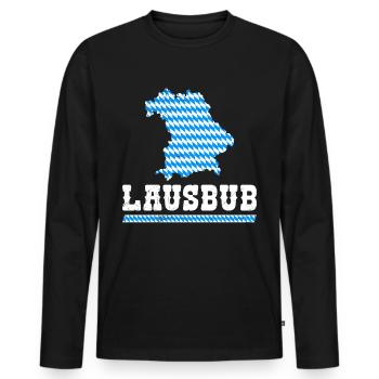 Lausbub Bayern Bayerisch Lausbua Shirt Herren - Männer Premium Bio Langarmshirt - Schwarz - Vorne - Nico (187cm)