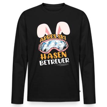 Apres-Ski Hasen Betreuer Skihaserl Skihase - Männer Premium Bio Langarmshirt - Schwarz - Vorne - Nico (187cm)
