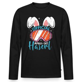 Official Apres-Ski Haserl Skihasen Skifahren - Männer Premium Bio Langarmshirt - Schwarz - Vorne - Nico (187cm)