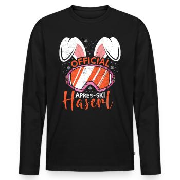Official Apres-Ski Haserl Skihasen Skifahren - Männer Premium Bio Langarmshirt - Schwarz - Vorne - Nico (187cm)