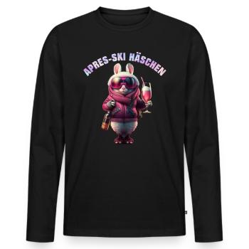 Après-Ski Bunny Cool with Cocktail Ski Party - Men's Premium Organic Long Sleeve Shirt - black - Front - Nico (187cm)