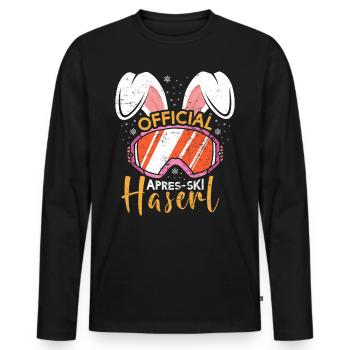 Official Apres-Ski Haserl Skihasen Skifahren - Männer Premium Bio Langarmshirt - Schwarz - Vorne - Nico (187cm)