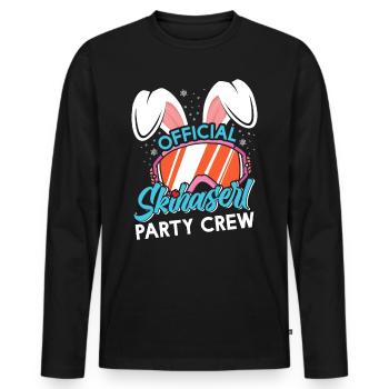 Official Skihaserl Party Crew Ski Party Frauen - Männer Premium Bio Langarmshirt - Schwarz - Vorne - Nico (187cm)