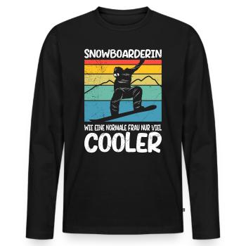 Snowboarderin wie eine Normale Frau nur Cooler - Männer Premium Bio Langarmshirt - Schwarz - Vorne - Nico (187cm)