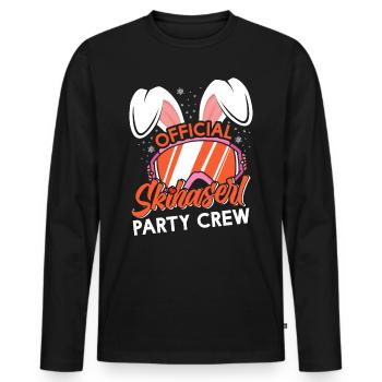 Official Skihaserl Party Crew Ski Party Frauen - Männer Premium Bio Langarmshirt - Schwarz - Vorne - Nico (187cm)