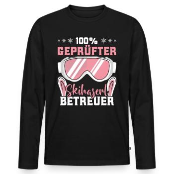 Winter Sport 100 % Geprüfter Skihaserl Betreuer - Männer Premium Bio Langarmshirt - Schwarz - Vorne - Nico (187cm)