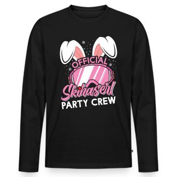 Official Skihaserl Party Crew Ski Party Frauen - Männer Premium Bio Langarmshirt - Schwarz - Vorne - Nico (187cm)