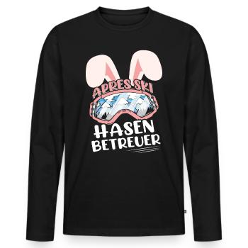 Apres-Ski Hasen Betreuer Skihaserl Skihase - Männer Premium Bio Langarmshirt - Schwarz - Vorne - Nico (187cm)