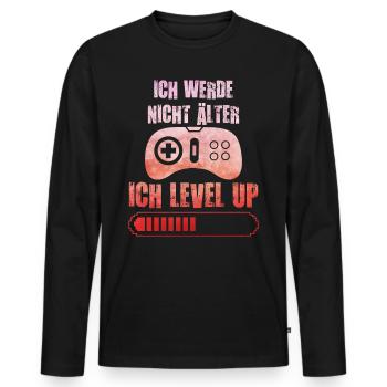 Video Spieler B-Day Werde nicht Älter Ich Level Up - Männer Premium Bio Langarmshirt - Schwarz - Vorne - Nico (187cm)