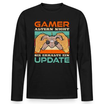 Gamer Altern nicht Sie erhalten ein Update B-Day - Männer Premium Bio Langarmshirt - Schwarz - Vorne - Nico (187cm)