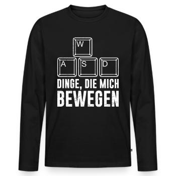 PC Video Gamer Dinge die Mich Bewegen Video Spiele - Männer Premium Bio Langarmshirt - Schwarz - Vorne - Nico (187cm)