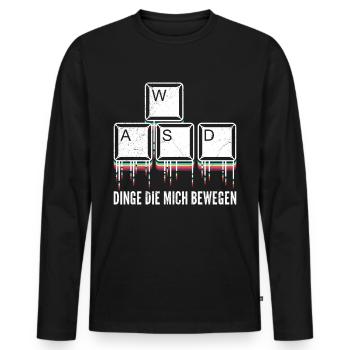 PC Video Gamer Dinge die Mich Bewegen Video Spiele - Männer Premium Bio Langarmshirt - Schwarz - Vorne - Nico (187cm)